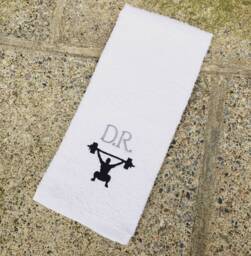 Personalized Weightlifter Gym Towel Monogrammed Sports Hand Towel - thumbnail 1