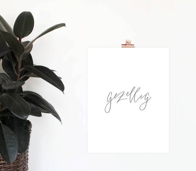 Gezellig Print, Dutch Wall Art, Hygge Digital Download, Minimalist Netherlands Simple Home Decor, Lettered Art - image 1