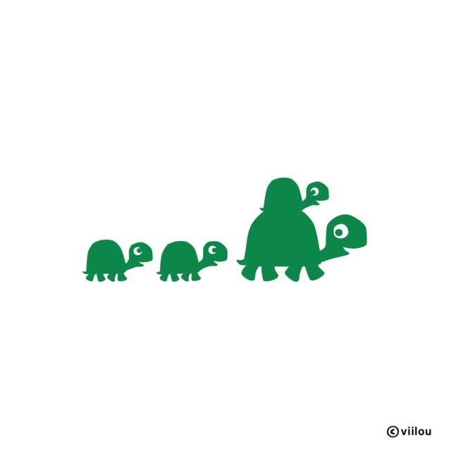 Wall Tattoo Turtles Illustration Stickers Children Decals Baby Room Pictures Kids Graphics Decor Turtle Family Sticker Diy - image 1