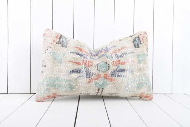 Boho Kilim Lumbar Pillow Cover Vintage Ethnic Throw, 12x20 - image 1