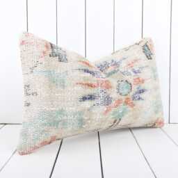 Boho Kilim Lumbar Pillow Cover Vintage Ethnic Throw, 12x20 - thumbnail 3