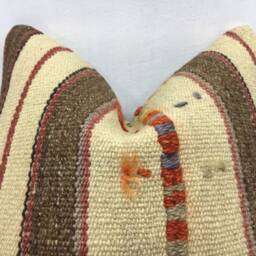 Vintage Turkish Kilim Pillow Cover, Bohemian Throw Pillow, 16x16 - thumbnail 2