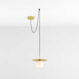 Zoe Ceiling Pendant Hanging Light Yellow Kitchen Island Fixture Disc Lamp Shade - thumbnail 2