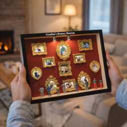Grandma's Memory Museum Photo Frame, Diy Mini Display Box With Light, Gift For Mom&dad - thumbnail 3