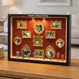 Grandma's Memory Museum Photo Frame, Diy Mini Display Box With Light, Gift For Mom&dad - thumbnail 2