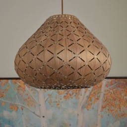 Chandelier-Vase Pendant Light-Walnut Veneer-Lighting-Wood Light-Hanging Lamp-Rustic Lighting - thumbnail 2