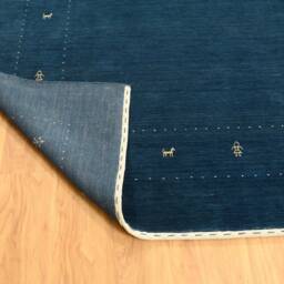 Blue Wool Gabbeh Rug, Hand-Knotted Tribal Soft Pile Adelaide - thumbnail 2