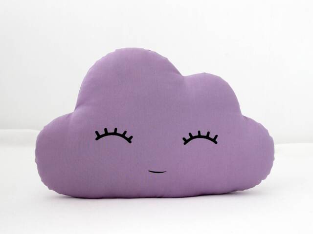 Purple Cloud Pillow With Pink Cheeks For Nursery Decor, Baby Cushion Shower Gift Infant Boy Gender Neutral Throw Girl Room Kids Teepee - image 1