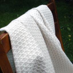 Natural Linen Cotton Towel Heavy Sauna Thick Waffle Farmhouse Undyed Throw With Loop Soft Geometrical Bath Sheet Present For Him - thumbnail 3