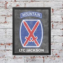 10Th Mountain Division Insignia Chalkboard Artwork - Personalized With Your Soldier's Name & Rank Army Gifts, Wife, Mom - thumbnail 1