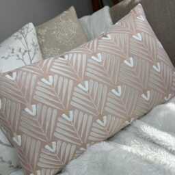 "Pink Art Deco Cushion Cover, Lumbar Pillow Cover 12"" X 20" - thumbnail 3