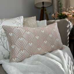 "Pink Art Deco Cushion Cover, Lumbar Pillow Cover 12"" X 20" - thumbnail 4