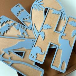 Wooden Safari Name Sign - Jungle Nursery Decor Animal Wall Letters Custom Art Decor- Personalised - thumbnail 3