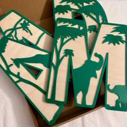 Wooden Safari Name Sign - Jungle Nursery Decor Animal Wall Letters Custom Art Decor- Personalised - thumbnail 2