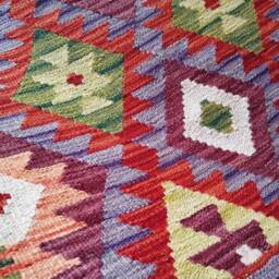 Handmade Rug, Traditional Artisan Afghan Turkish Navajo Geometric Wool Kilim Rug 125x80 cm - thumbnail 3