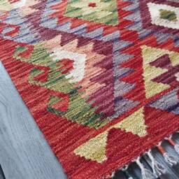 Handmade Rug, Traditional Artisan Afghan Turkish Navajo Geometric Wool Kilim Rug 125x80 cm - thumbnail 2