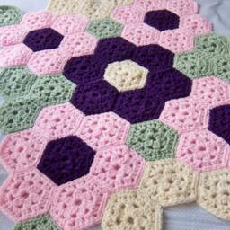 Crochet Throw, Baby Blanket, Flower Newborn - thumbnail 3