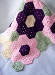 Crochet Throw, Baby Blanket, Flower Newborn