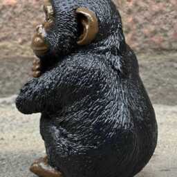 Garden Monkey Sculpture Concrete Statue Outdoor Animal Decoration Handmade Figurine Front Door Ornament Monkey Lover Gift - thumbnail 4