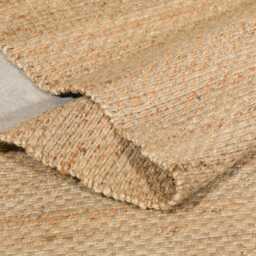 Chunky Woven Boho Handcrafted Artisan Natural Tan Jute Durable Rectangular Rug - thumbnail 2