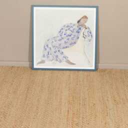 Chunky Woven Boho Handcrafted Artisan Natural Tan Jute Durable Rectangular Rug - thumbnail 3