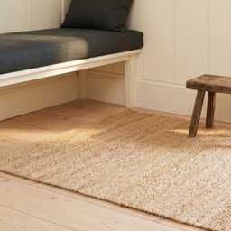 Chunky Woven Boho Handcrafted Artisan Natural Tan Jute Durable Rectangular Rug
