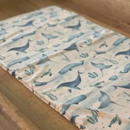 Ocean Travel Baby Changing Mat, Sea Life Changing Ocean Nursery Decor, Foldable Portable Mat - thumbnail 4