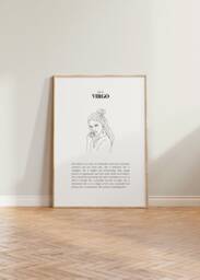 She Is Virgo Print, Art Horoscope Zodiac Gift, Astrology Star Sign Wall Art, Poster, Gift - thumbnail 1