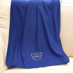Personalised Floral Heart Cosy Blankets Choice Of Fleece Colour & Embroidered Name, Snuggle Throw - thumbnail 3