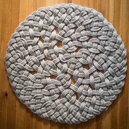 Large Round Rope Rug 36 Inch - Nautical Knot Welcome Mat Beach Style Jute Carpet Handmade Coastal Farmhouse Decor For Living Room - thumbnail 3
