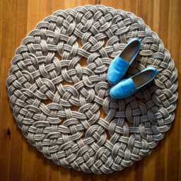 Large Round Rope Rug 36 Inch - Nautical Knot Welcome Mat Beach Style Jute Carpet Handmade Coastal Farmhouse Decor For Living Room - thumbnail 2