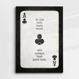 Ace Of Club Playing Cards Quote Motivational Inspirational, Framed Canvas Wall Art Poster Print, Home Office & Room Decor, Gift Idea - thumbnail 3