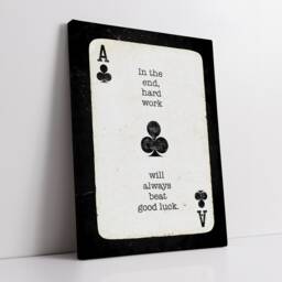Ace Of Club Playing Cards Quote Motivational Inspirational, Framed Canvas Wall Art Poster Print, Home Office & Room Decor, Gift Idea - thumbnail 2
