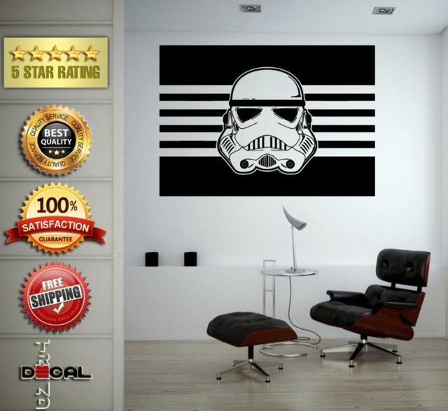 Star Space Warrior Galaxy Fighter Helmet Wall Vinyl Sticker Mural Room Decor L1784 - image 1
