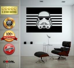 Star Space Warrior Galaxy Fighter Helmet Wall Vinyl Sticker Mural Room Decor L1784 - thumbnail 1