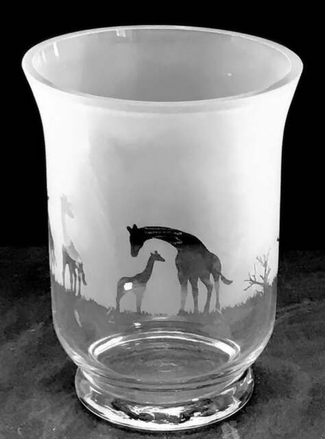 Giraffe Frieze Clear Glass Vase - 14.5cm, Boxed - image 1