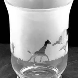 Giraffe Frieze Clear Glass Vase - 14.5cm, Boxed - thumbnail 2