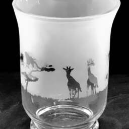 Giraffe Frieze Clear Glass Vase - 14.5cm, Boxed - thumbnail 3