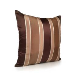 "Chocolate Brown, Tan, Dark Tan & Silver Pillow, Throw Pillow Cover, Decorative Cushion 18""x18" - thumbnail 2