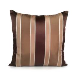 "Chocolate Brown, Tan, Dark Tan & Silver Pillow, Throw Pillow Cover, Decorative Cushion 18""x18" - thumbnail 1
