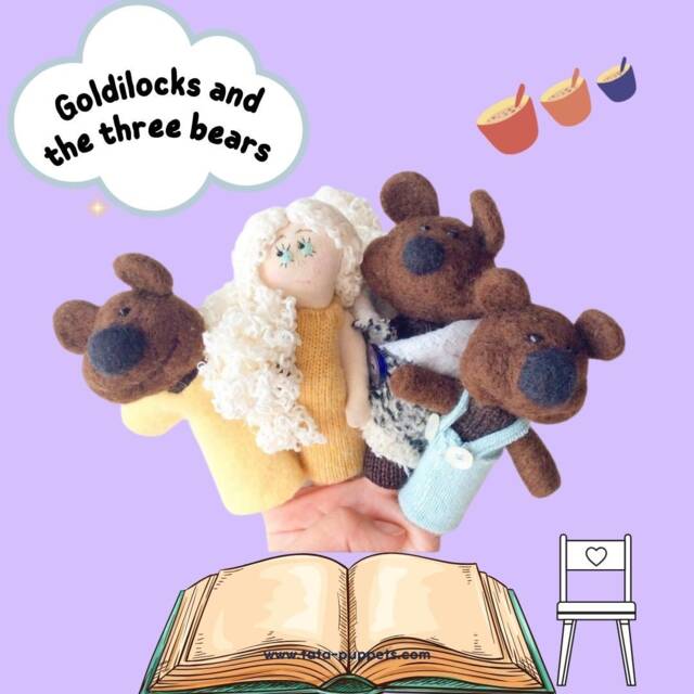 "Finger Wool & Fabric Puppet Set ""Goldilocks The Three Bears" - image 1