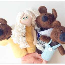 "Finger Wool & Fabric Puppet Set ""Goldilocks The Three Bears" - thumbnail 2
