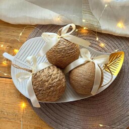 Christmas Rustic Set Ornaments Tree Toy Decoration Crochet Presents Home Decor Teacher Gift Bowl Filler - thumbnail 2