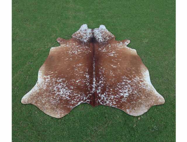 Brown & White Real Cowhide Rug-Brazilian Area Rug-Tricolor Cowhide-Large Rug-Exclusive Cow Skin Rug For Western Home Decor - image 1