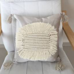 Macrame Pillow Cover, Macrame Case, Macrame Cushion, Boho Style Bohomian, Wedding Decor, Home Decor, Decorative Pillow, 17x17 Inch - thumbnail 3