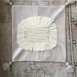 Macrame Pillow Cover, Macrame Case, Macrame Cushion, Boho Style Bohomian, Wedding Decor, Home Decor, Decorative Pillow, 17x17 Inch - thumbnail 4