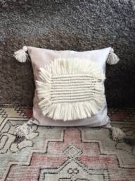 Macrame Pillow Cover, Macrame Case, Macrame Cushion, Boho Style Bohomian, Wedding Decor, Home Decor, Decorative Pillow, 17x17 Inch - thumbnail 1