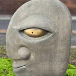 Abstract Concrete Face Statue Mystical Head Cement Sculpture Handmade Stone Figure Modern Outdoor Garden Ornement Unique Yard Art Gift - thumbnail 4
