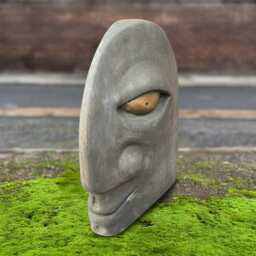 Abstract Concrete Face Statue Mystical Head Cement Sculpture Handmade Stone Figure Modern Outdoor Garden Ornement Unique Yard Art Gift - thumbnail 2