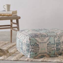 Bohemian Pouf Cover Vintage Persian Ottoman Floor Cushion - thumbnail 4